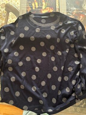 Nally & Millie Navy and Gray Polka Dot Sweater